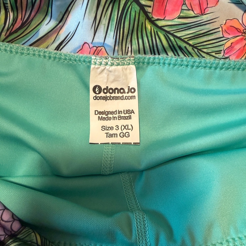 Dona Jo Tropical Print Athletic Skort XL Built In Shorts Pickleball Golf - Picture 2 of 7